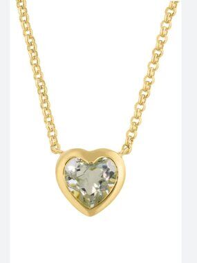 Effy Gold plated Sterling Silver White Topaz Heart Pendant Necklace